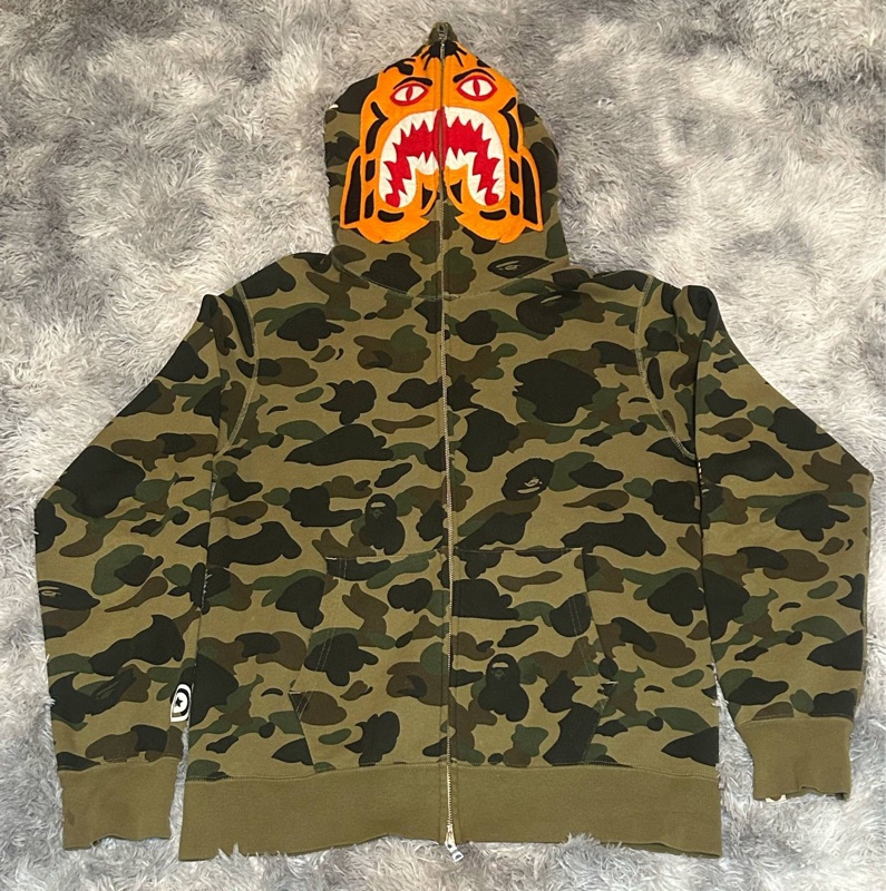 Bape 綠迷彩老虎外套-4