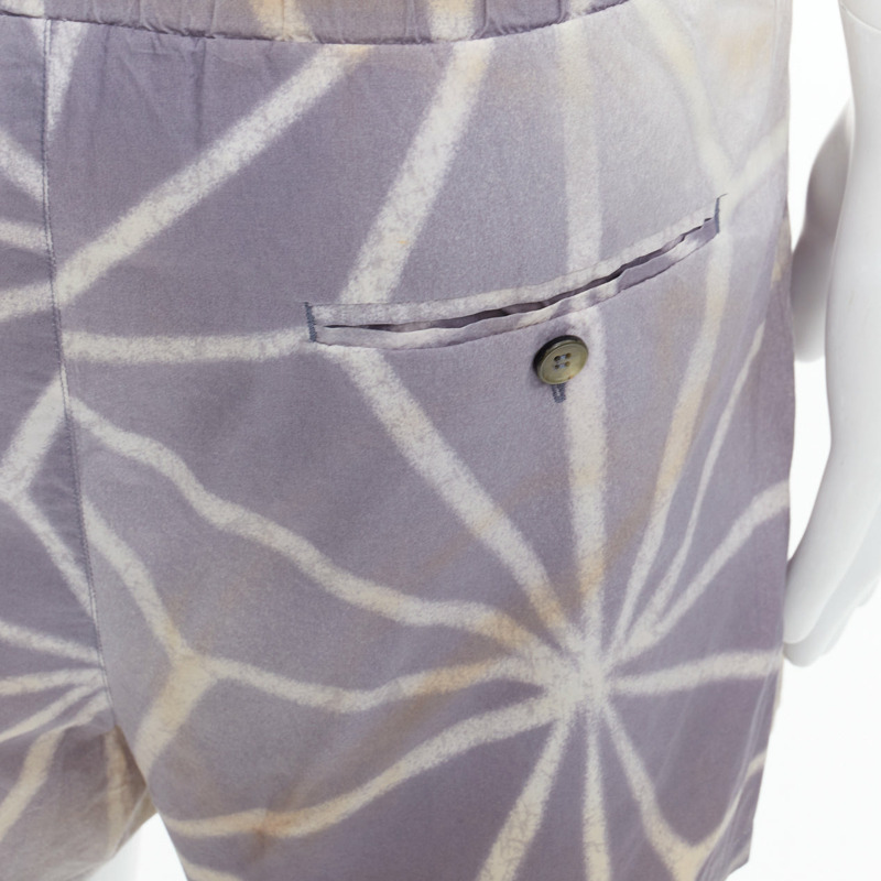 MARNI light purple cream abstract print elastic shorts IT46 S-1