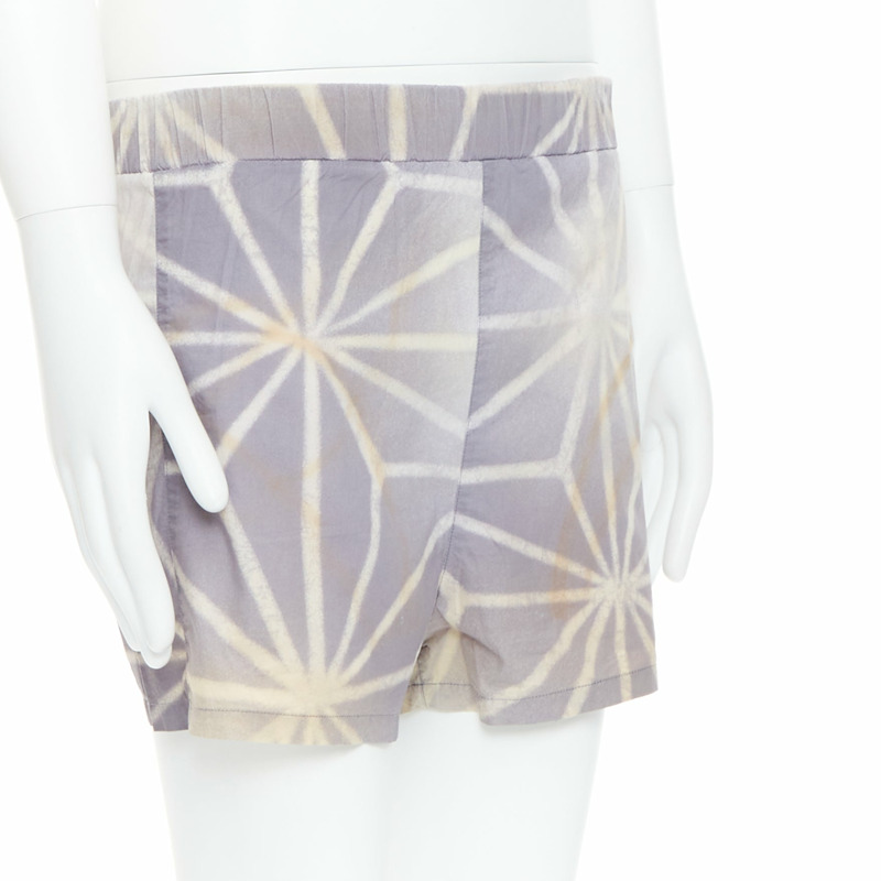 MARNI light purple cream abstract print elastic shorts IT46 S-2