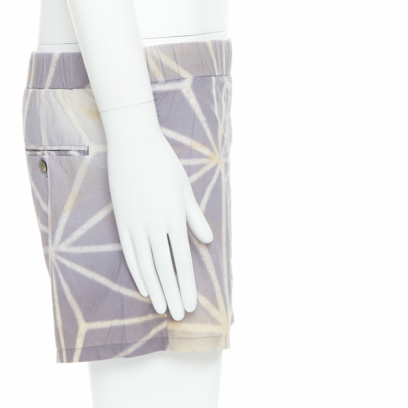 MARNI light purple cream abstract print elastic shorts IT46 S-5