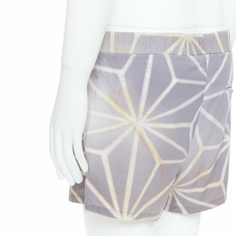MARNI light purple cream abstract print elastic shorts IT46 S-6