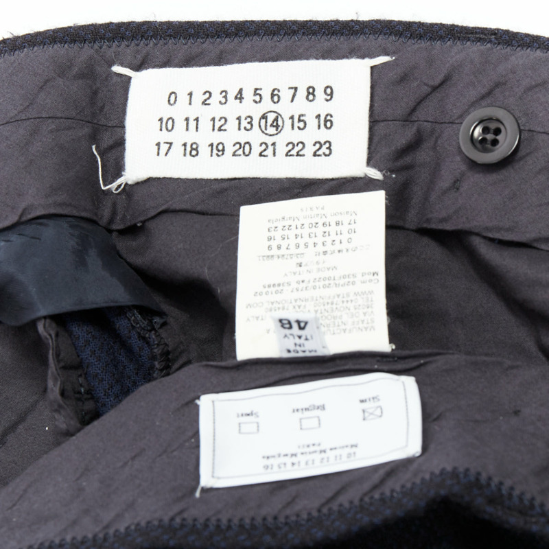 MAISON MARGIELA Line 14 navy wool tapered pants IT48 M-7