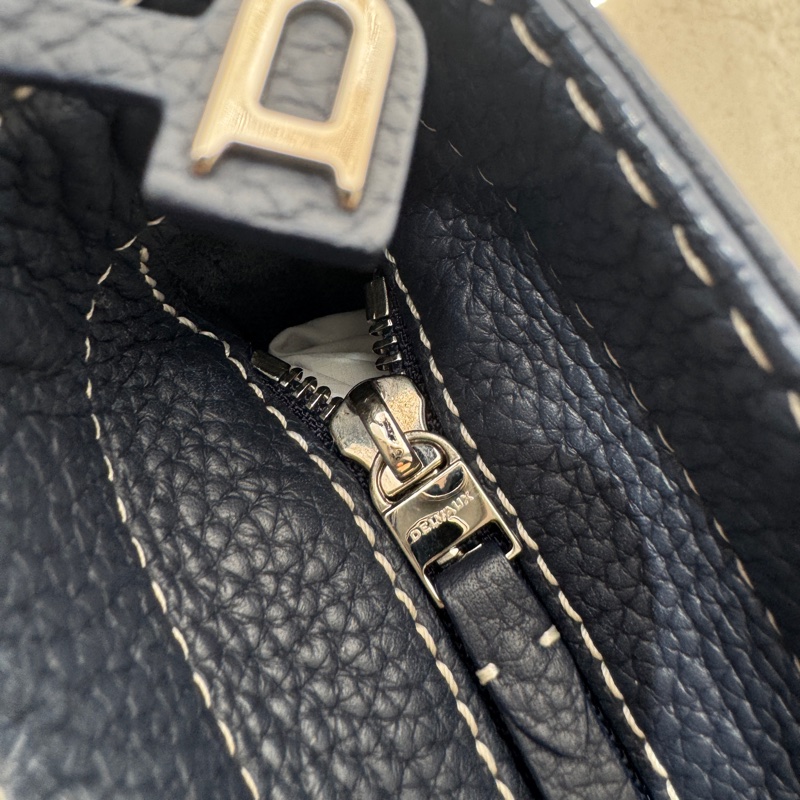 Delvaux 德爾沃 Pin Daily 中號 水桶包 深藍-4