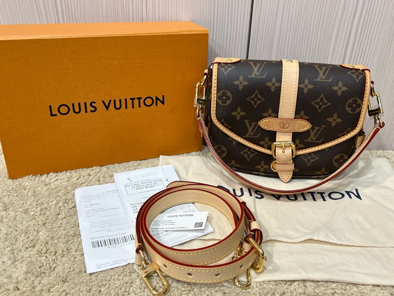 LV saumur BB晶片款 雙子星 老花馬鞍包 loui vuitton-0