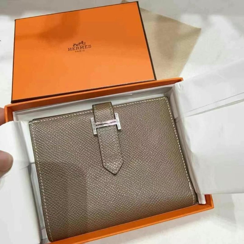 ✨Hermes bearn 錢包大象灰 98新 配件盒子-0
