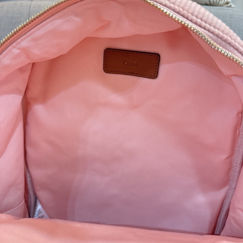 Chloé logo embroidered 粉後背包-3