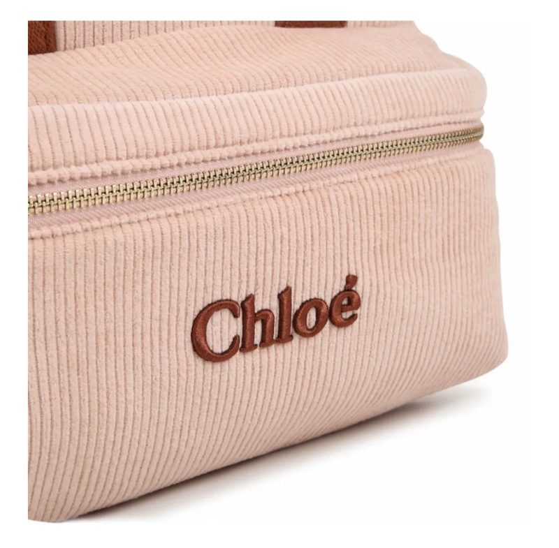 Chloé logo embroidered 粉後背包-6
