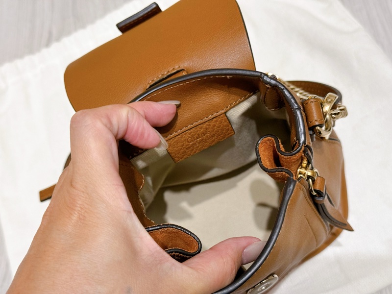 CHLOÉ TAN SUEDE CALFSKIN MINI FAYE BACKPACK-7