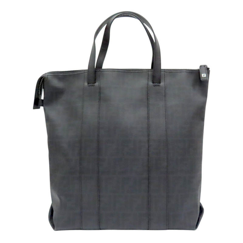 黑色 帆布 North South Zucca 托特包【FENDI 芬迪】 7VA196-1