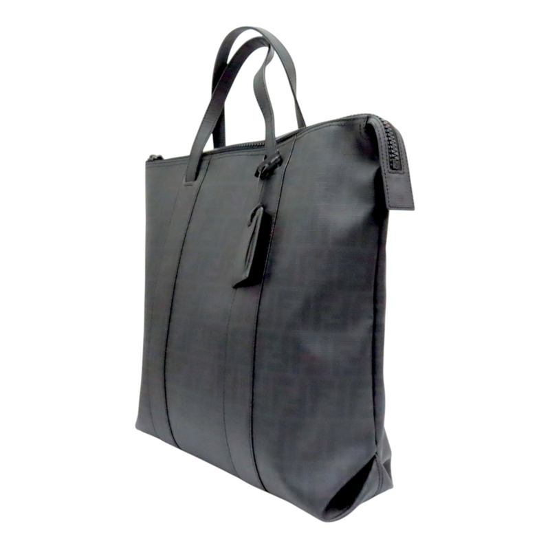 黑色 帆布 North South Zucca 托特包【FENDI 芬迪】 7VA196-2