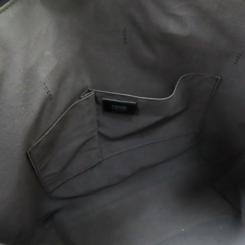 黑色 帆布 North South Zucca 托特包【FENDI 芬迪】 7VA196-4