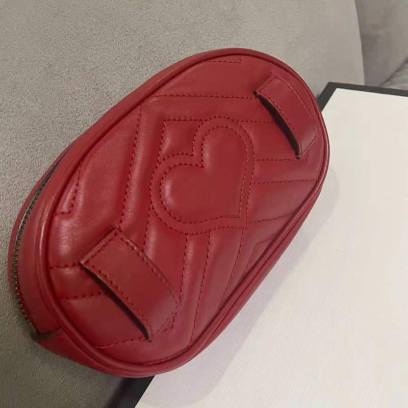Gucci marmont 紅色 腰包，配件有防塵袋，腰帶長度90cm 尺寸18×15×5-1