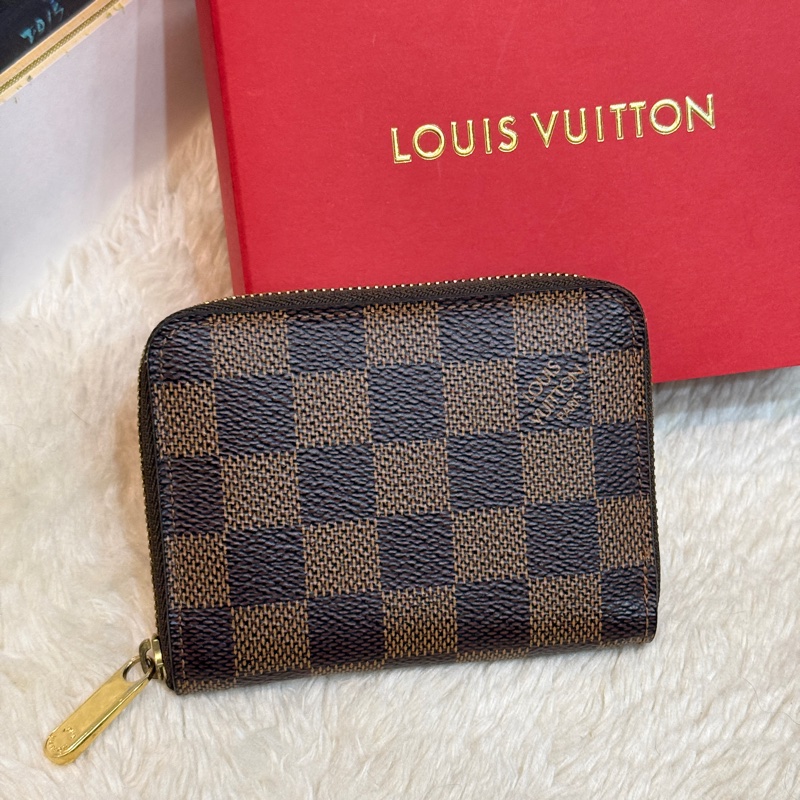 LV🤎超級無敵好用的拉鍊零錢包 中短夾 咖啡棋盤格-3