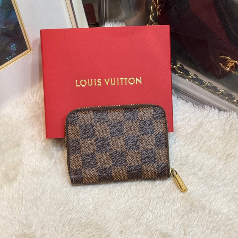 LV🤎超級無敵好用的拉鍊零錢包 中短夾 咖啡棋盤格-10