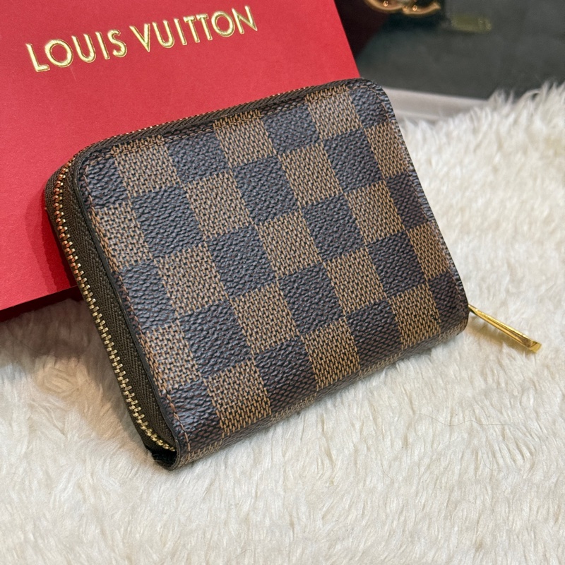 LV🤎超級無敵好用的拉鍊零錢包 中短夾 咖啡棋盤格-11