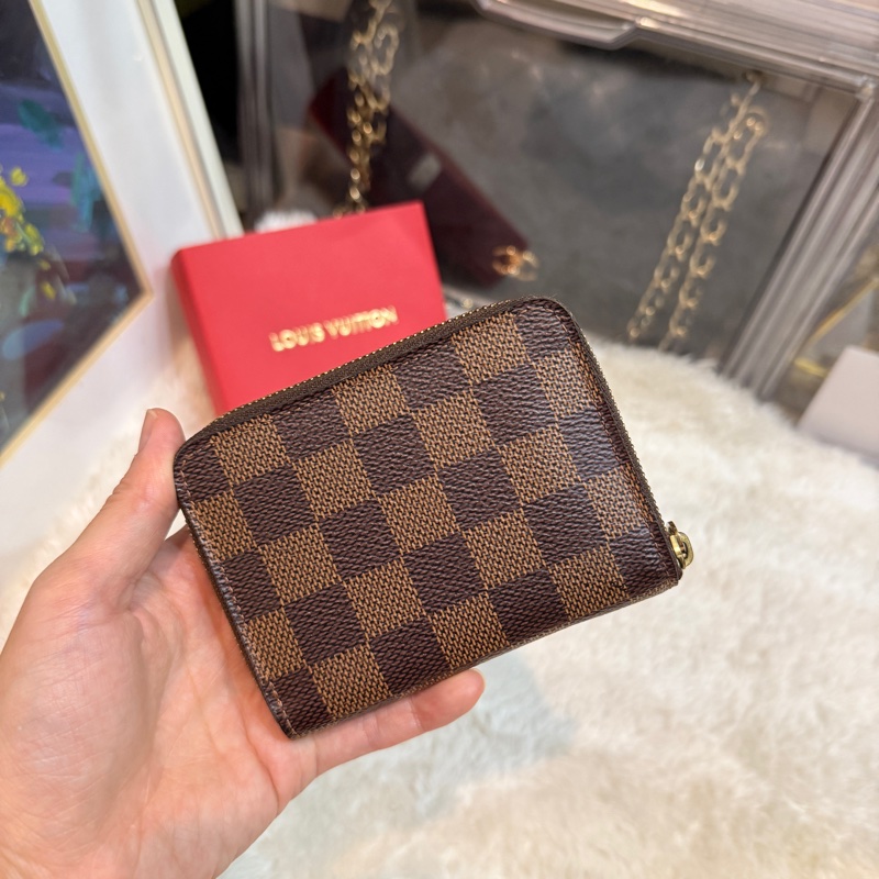 LV🤎超級無敵好用的拉鍊零錢包 中短夾 咖啡棋盤格-13