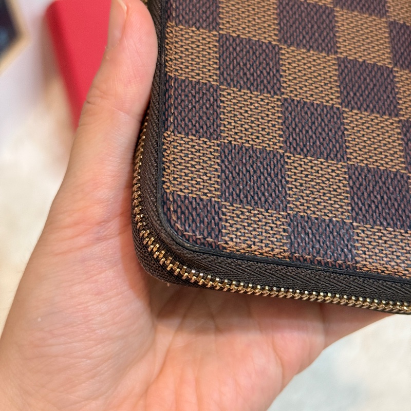 LV🤎超級無敵好用的拉鍊零錢包 中短夾 咖啡棋盤格-16