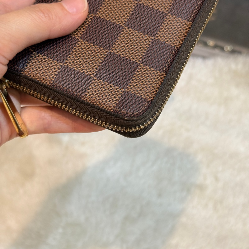 LV🤎超級無敵好用的拉鍊零錢包 中短夾 咖啡棋盤格-19