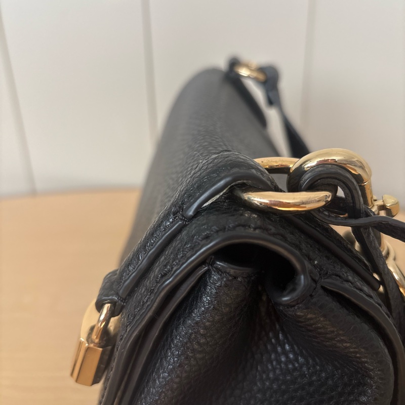 Marc Jacobs boho專櫃款 黑色荔枝皮 鎖頭郵差包 九成新-18