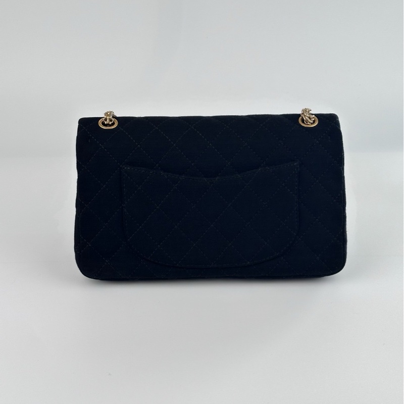 Chanel Matelassé Chain Shoulder Bag Jersey Black 有貼紙-1