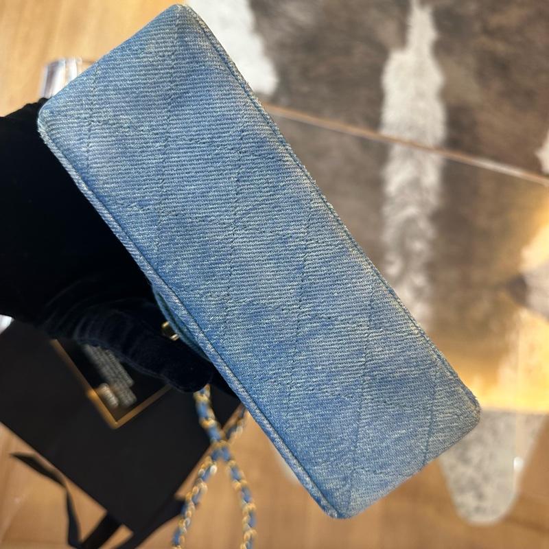 Chanel 香奈兒雙 c 扣牛仔方胖子鏈條包-2