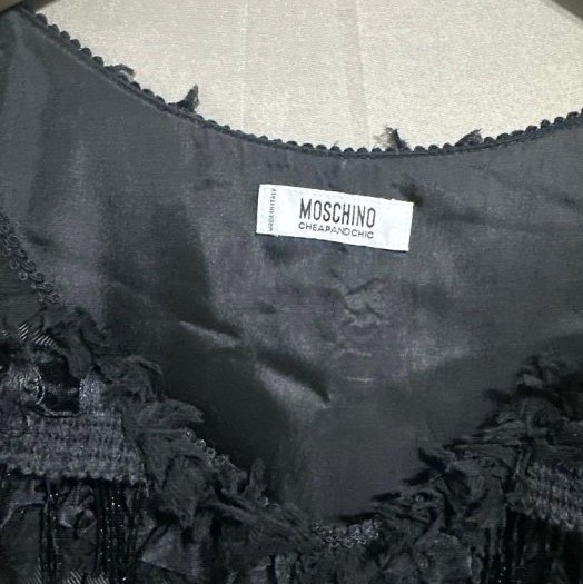 Moschino cheapandchic 流蘇荷葉小禮服 小黑裙 背心裙 女 S USA4-3