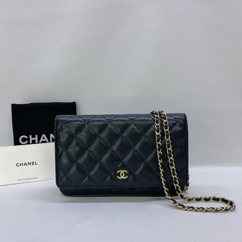 CHANEL WOC金扣荔枝牛鏈帶包-0