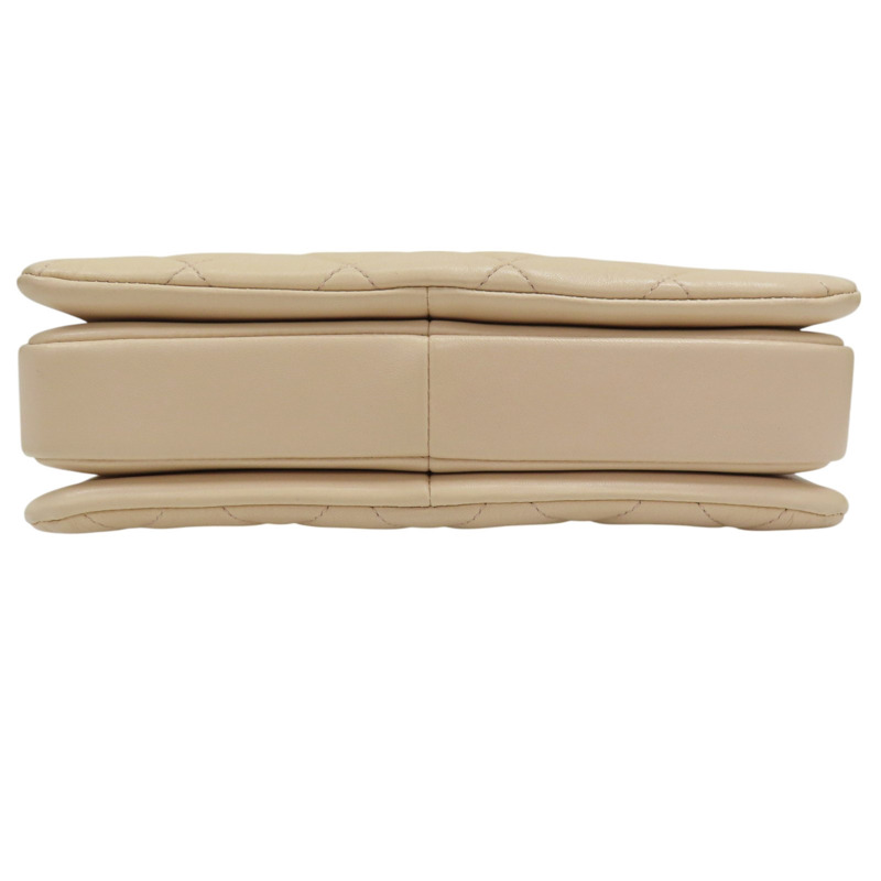 膚色 羊皮 Trendy CC 口蓋包 两用包 金扣 A92236-3