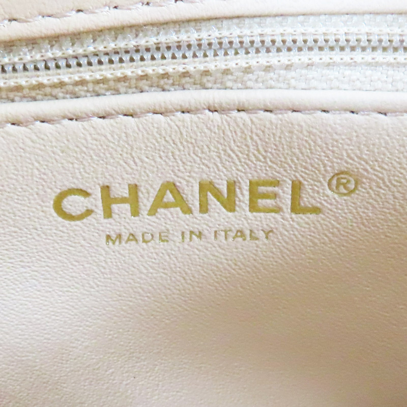 膚色 羊皮 Trendy CC 口蓋包 两用包 金扣 A92236-7