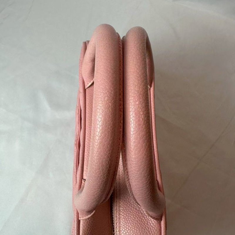 CHANEL 粉色保齡球包 27*16cm 98新配件塵袋保卡-3