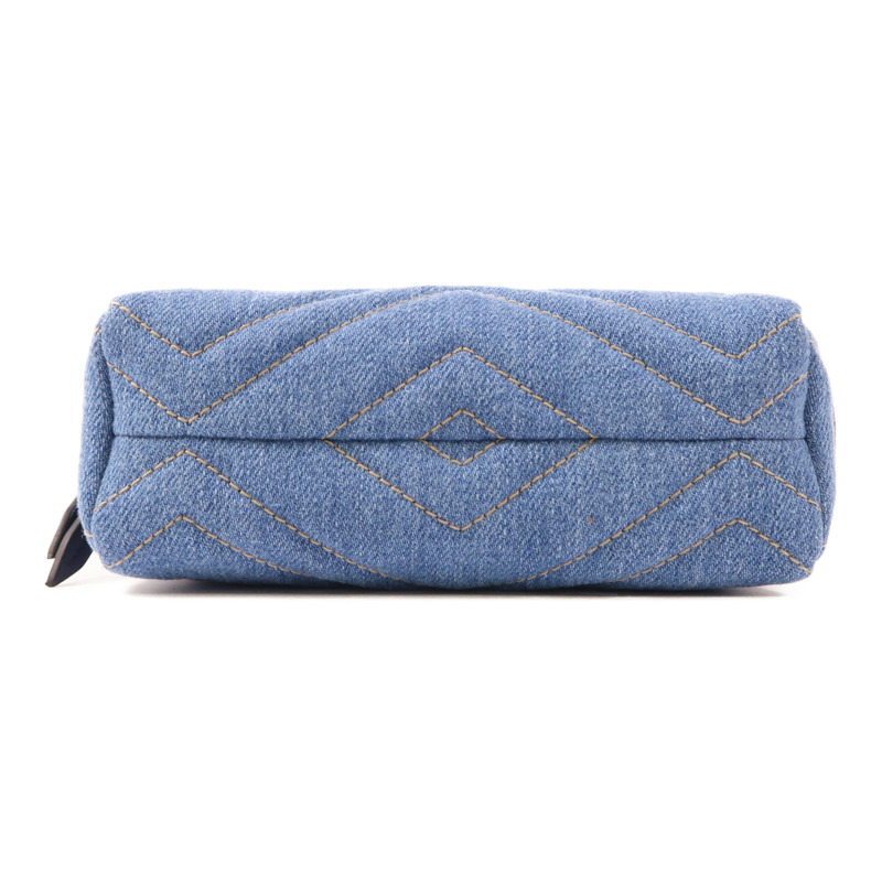 GUCCI 【激減優惠】牛仔布Pouch金扣手拿包-3