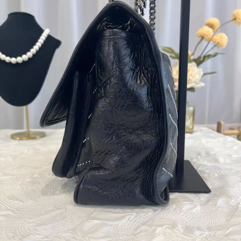 ✨YSL NIKI系列 黑銀鉚釘款中號鍊條包 21*16*7.5 98新 配件塵袋-2