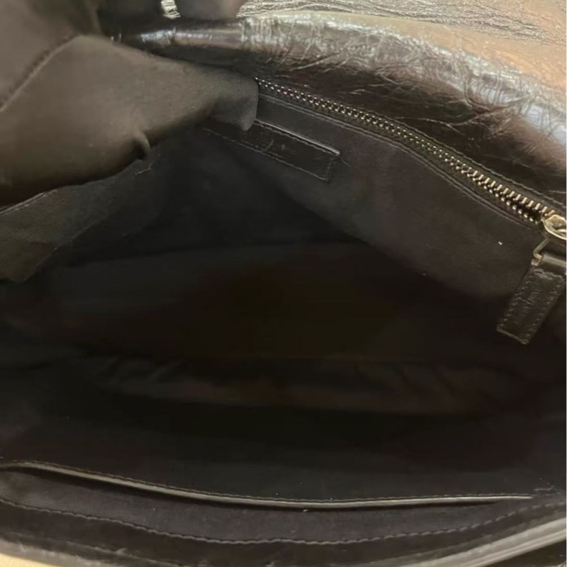 ✨YSL NIKI系列 黑銀鉚釘款中號鍊條包 21*16*7.5 98新 配件塵袋-7