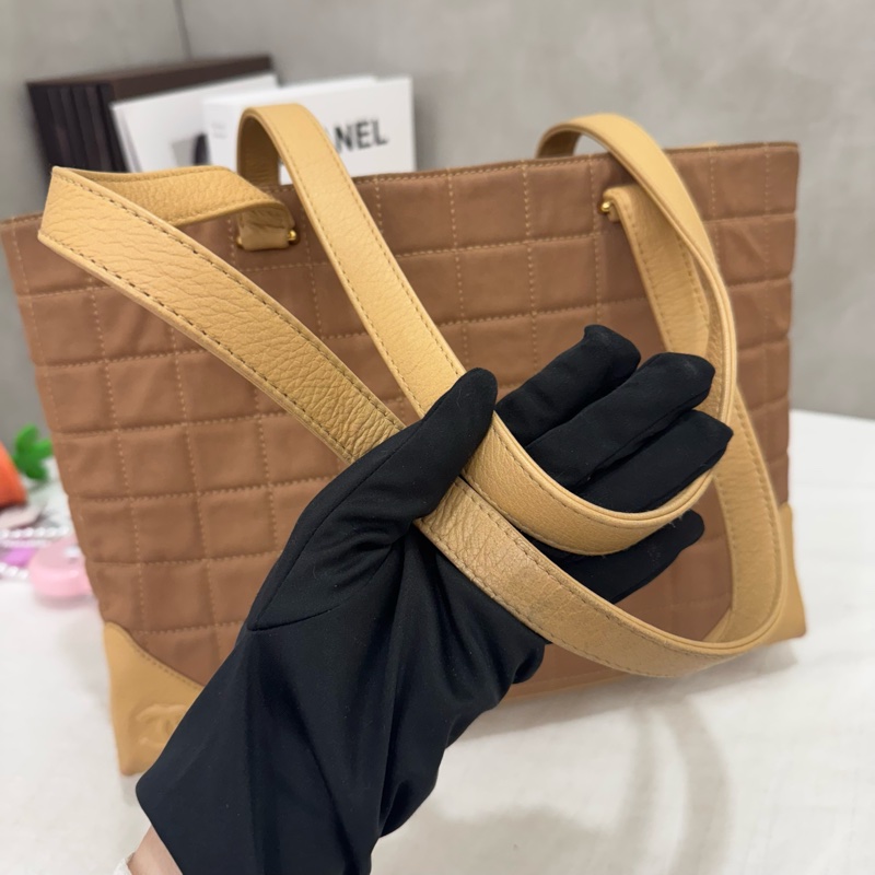 Chanel 冰格拼皮托特包-23