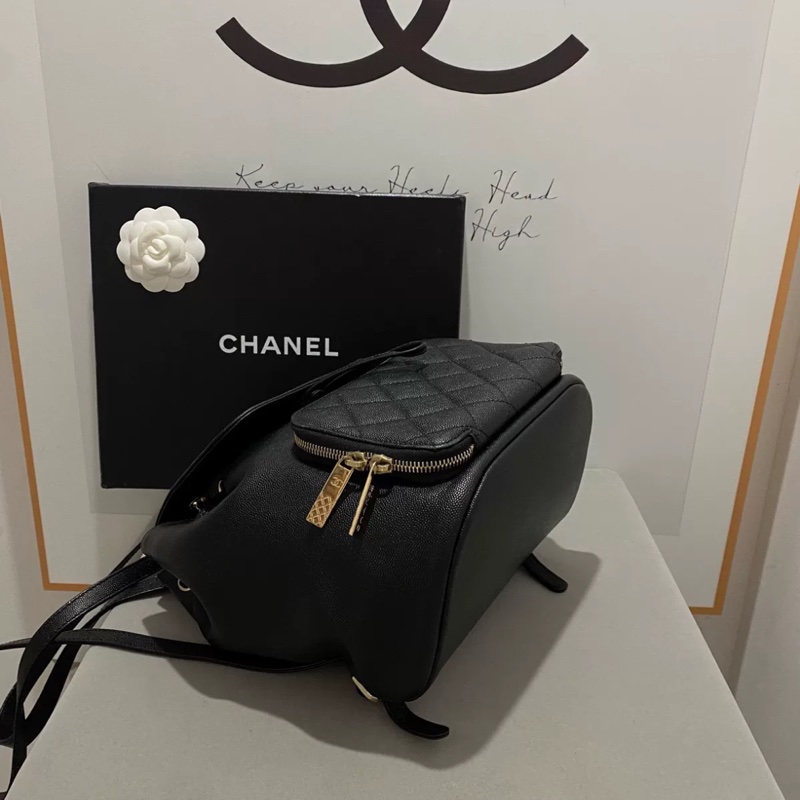 Chanel affinity黑金荔枝牛皮雙肩後背包🖤99新閒置✨Jennie同款 全網最低🔥-4