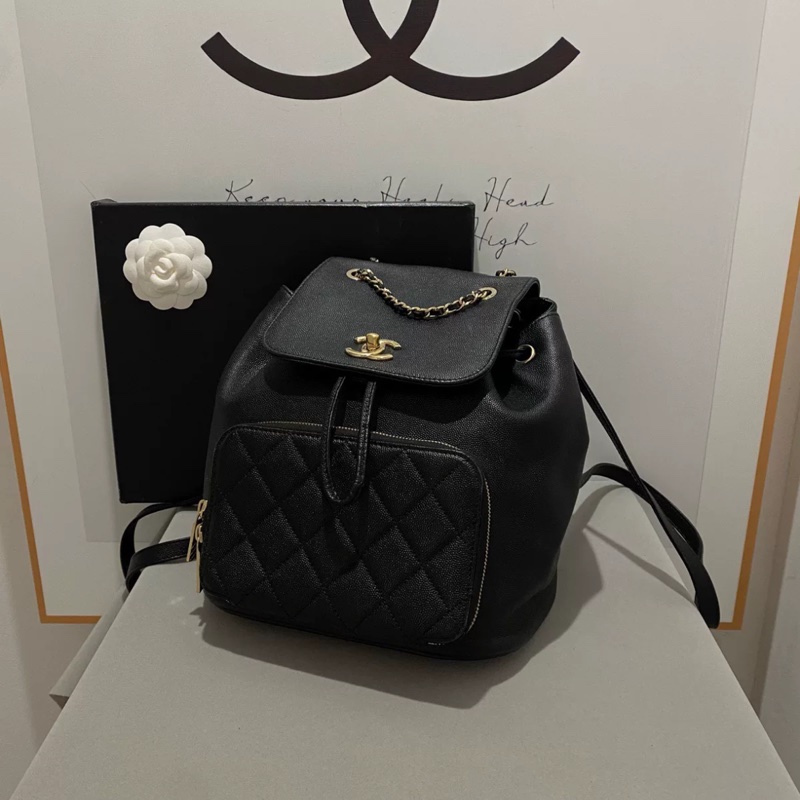 Chanel affinity黑金荔枝牛皮雙肩後背包🖤99新閒置✨Jennie同款 全網最低🔥-5