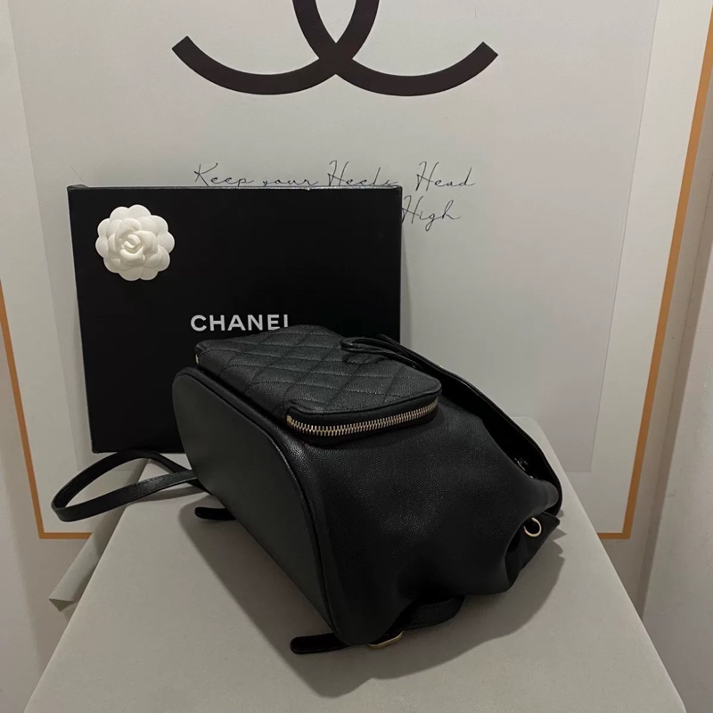 Chanel affinity黑金荔枝牛皮雙肩後背包🖤99新閒置✨Jennie同款 全網最低🔥-8