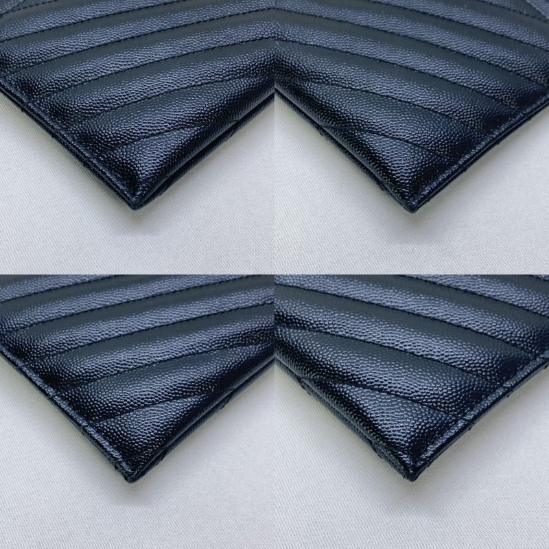 YSL 山紋金扣手拿拉鍊扁夾-6