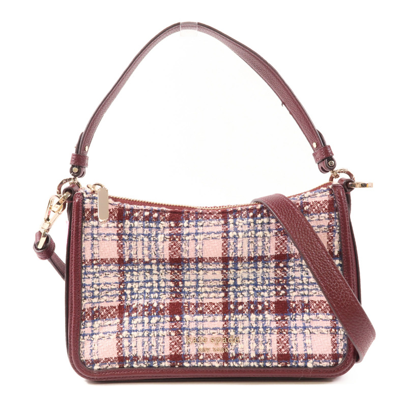 Kate Spade 粗花呢Hudson Tweed Medium Convertible金扣手挽肩背兩用袋-0