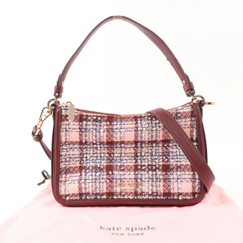 Kate Spade 粗花呢Hudson Tweed Medium Convertible金扣手挽肩背兩用袋-8