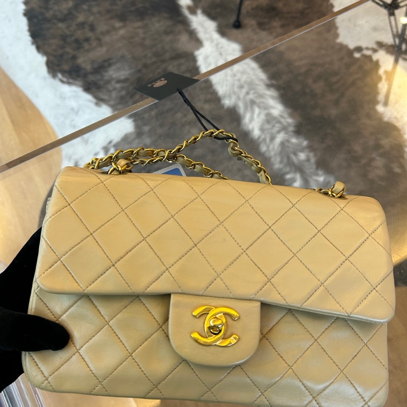 Chanel 香奈兒菱格紋雙 c 扣雙蓋 cf 小號-1