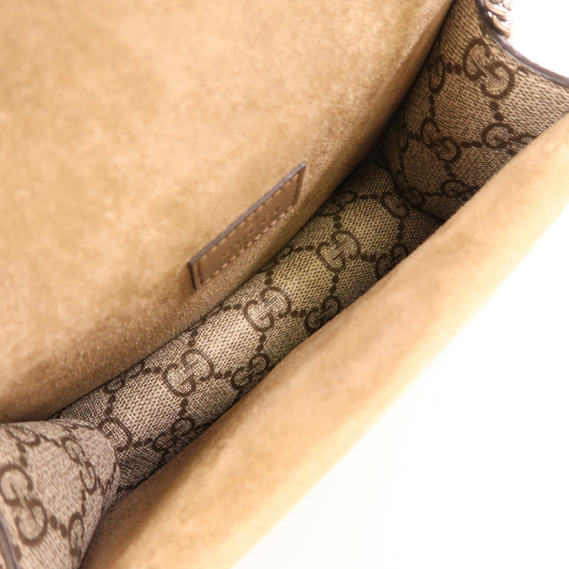 GUCCI 塗層帆布2 Way Bag銀扣鏈帶手挽肩背兩用袋-4