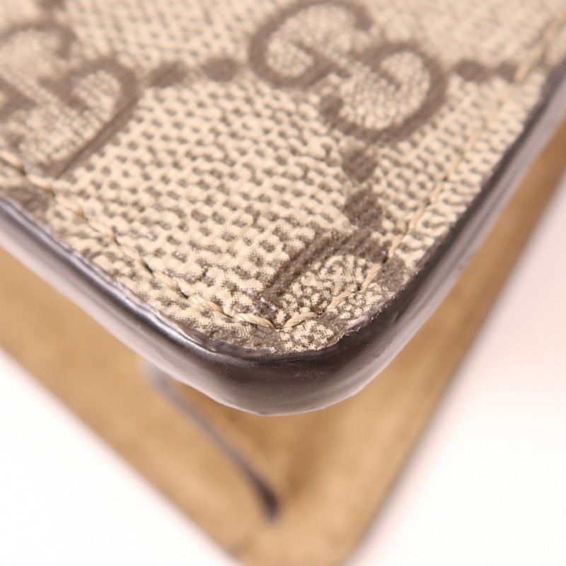 GUCCI 塗層帆布2 Way Bag銀扣鏈帶手挽肩背兩用袋-8