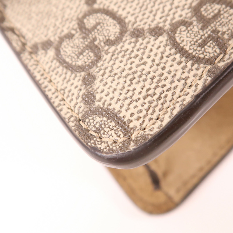 GUCCI 塗層帆布2 Way Bag銀扣鏈帶手挽肩背兩用袋-9