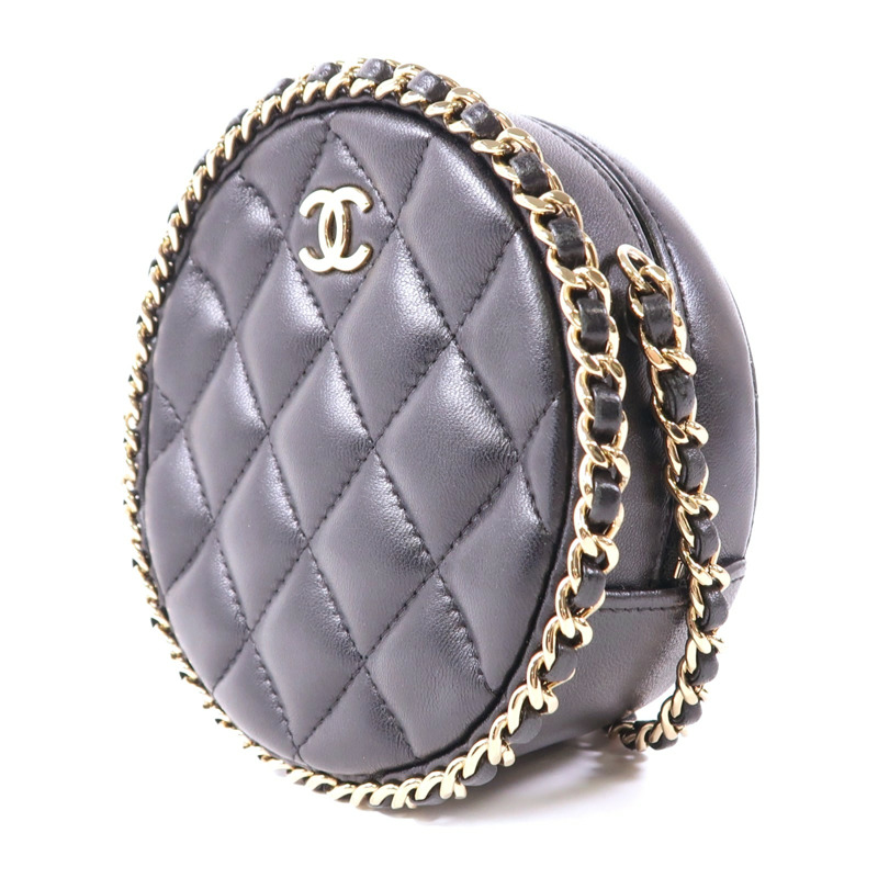 CHANEL 羊皮皮革Shoulder Bag金扣鏈帶肩背袋-2