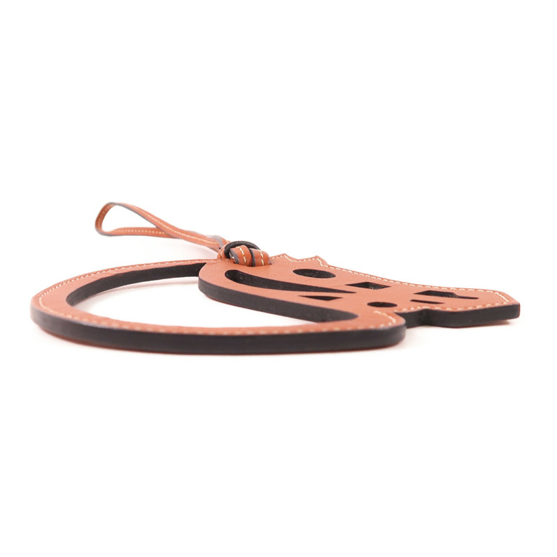 HERMES Swift皮革Paddock Cheval Charm掛飾Brown-2