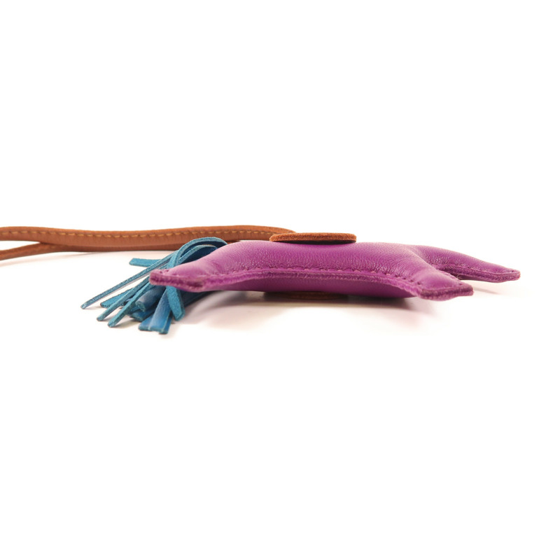 HERMES Swift皮革Rodeo PM掛飾Purple/Brown-2