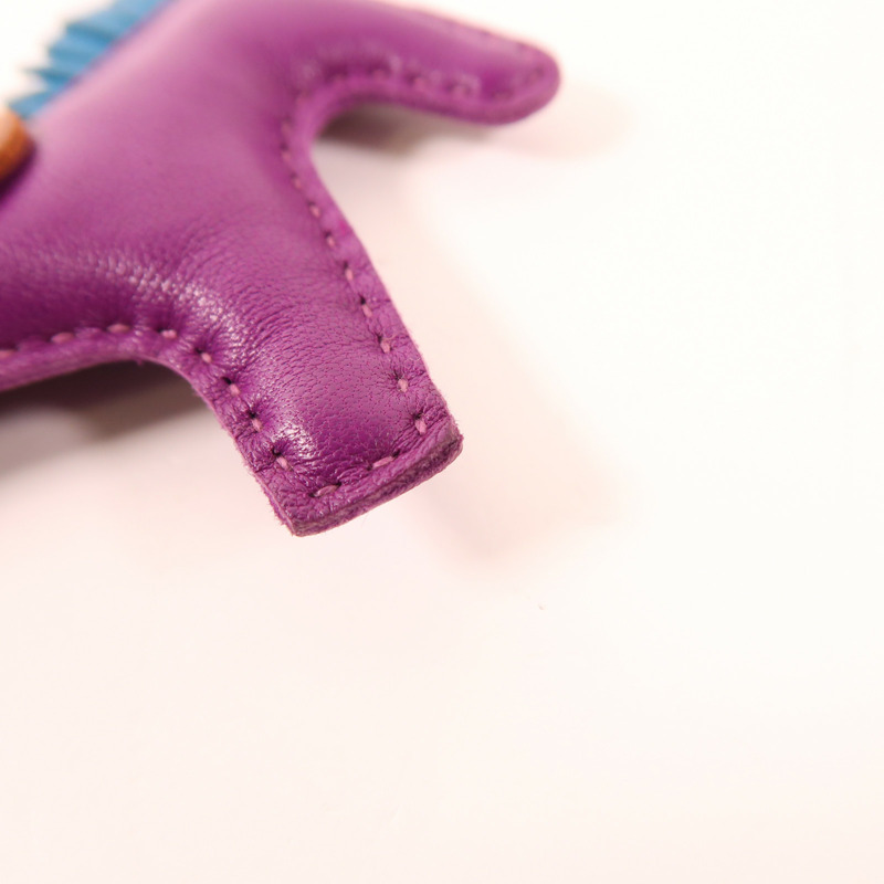 HERMES Swift皮革Rodeo PM掛飾Purple/Brown-7