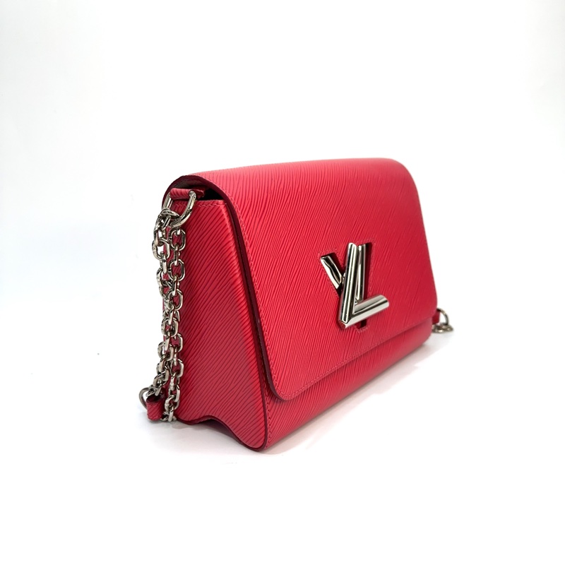 LV 莓紅EPI 銀釦Twist MM肩斜背包-2