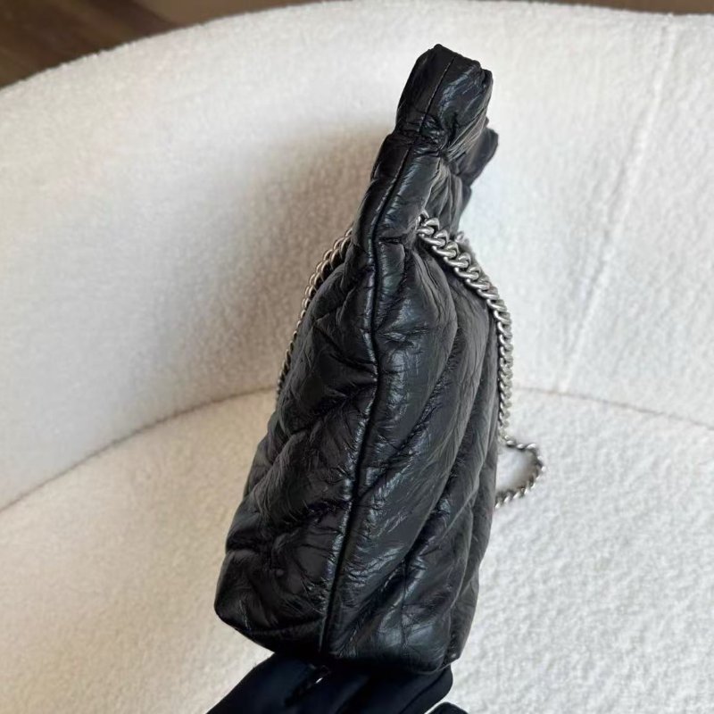 Balenciaga 黑銀crush tote trash小號垃圾袋斜背包 99新配件塵袋-5